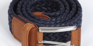 Andersons Woven Leather Belt Navy1
