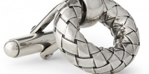 Bottega Veneta Intrecciato-Effect Cufflinks