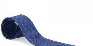 The Hill-Side Linen Indigo Discharge Print Pointed Tie