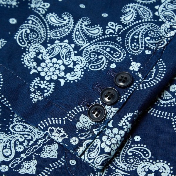 18 04 2014 sophnet indigooxford3buttonjacket bandana d1 Sophnet. Deconstructed 3 Button Blazer