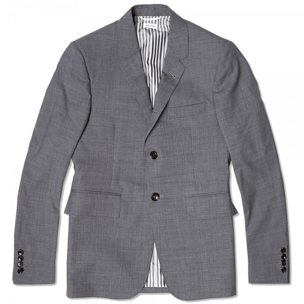 04 02 2014 tb classicsb3buttonjkt medgreywool 1 1 Thom Browne Classic SB 3 Button Blazer
