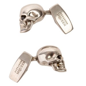 Alexander McQueen Dark Silver Skull Cufflinks