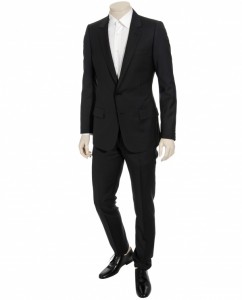 Dior Homme Fine Wool Black Single Breasted, 2 Button Suit