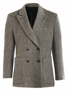 Double Breasted Herringbone Sport Coat by E Tautz