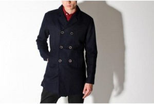 Hyden Yoo Navy Kaiser Pea Coat
