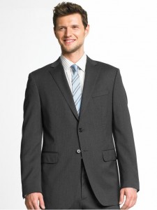 Two Button Charcoal Suit by Banana Republic
