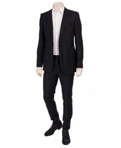 Yves Saint Laurent Navy Check Two Button Suit