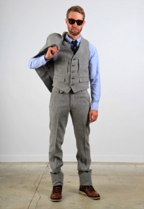 Band of Outsiders 3-Piece Tweed Tailored Suit