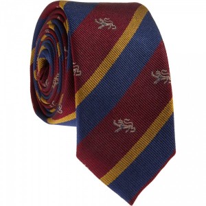 Barneys New York Striped Lion Crest Tie