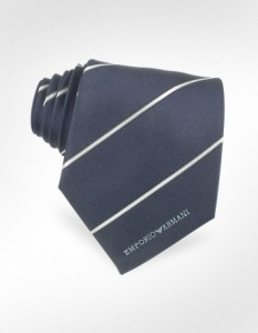 Emporio Armani Striped Jacquard Silk Narrow Tie