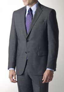 Grey Solid Smart Suit by Hart Schaffner Marx
