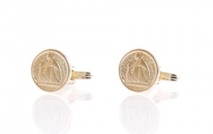 Lanvin Gold Embossed Cufflinks