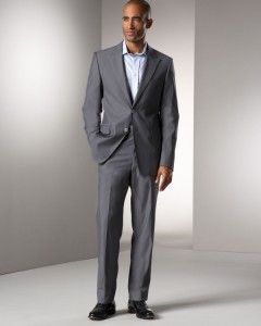 Versace Collection Grey Pinstripe Two Button Suit