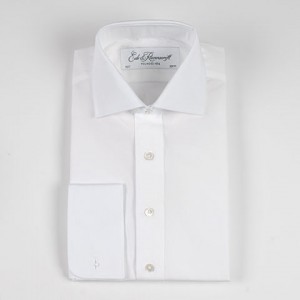 White Poplin Shirt with Cutaway Collar by Ede & Ravenscroft