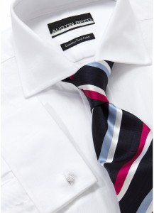 Austin Reed City White Herringbone Shirt