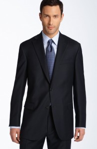 Hart Schaffner Marx Navy Wool Suit