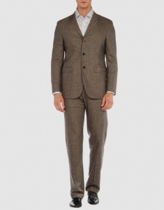 Neil Barrett Brown Flannel Three-Button Suit
