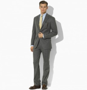 Ralph Lauren Grey Two Button Striped Suit