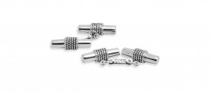 Thomas Pink Silver Cufflinks