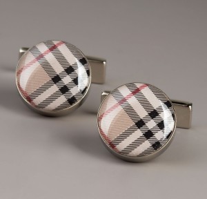 Burberry Round Check Cufflinks