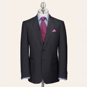 Charles Tyrwhitt Charcoal Herringbone Italian Travel Suit