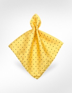 Forzieri Polkadot Twill Silk Pocket Square