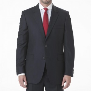 Gieves & Hawkes Navy Blue Herringbone Suit
