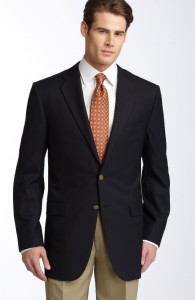 Hickey Freeman Navy Wool Blazer