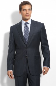 Joseph Abboud ‘Signature Silver’ Navy Plaid Wool Suit