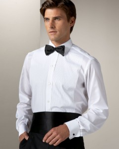 White Brioni Tuxedo Shirt