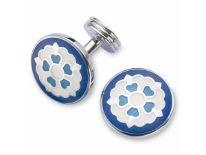Blue Tudor Rose Cufflinks by Charles Tyrwhitt