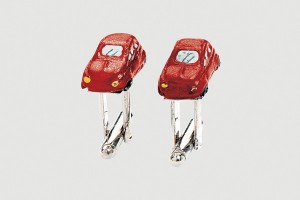 Fiat 500 Red Resin Cufflinks