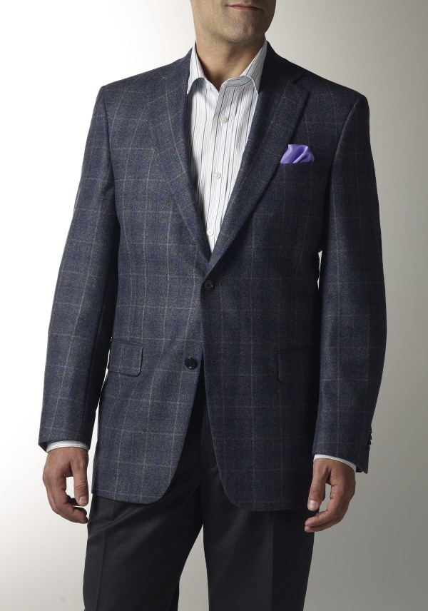 Hart Schaffner Marx Blue Windowpane Sportcoat