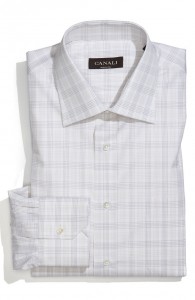 Canali Fine Check Regular Fit Dress Shirt