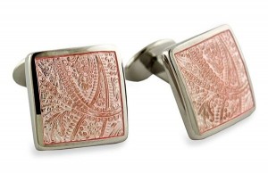 David Donahue Paisley Pink Cuff Links