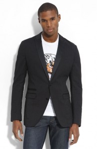 Dolce & Gabanna Charcoal Stripe Cotton Blend Blazer