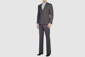 John Varvatos Double Breasted Pinstripe Charcoal Suit
