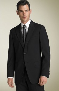 Versace Collection Black Stretch Wool Suit