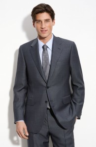 Canali Blue Stripe Wool Suit