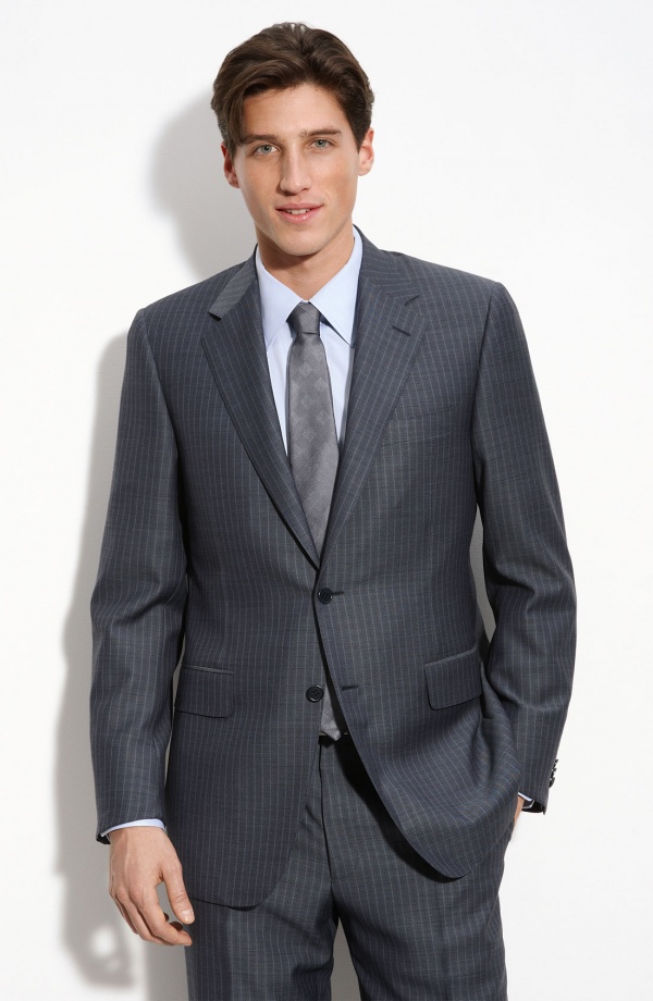 Canali Blue Stripe Wool Suit