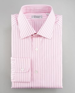 Charvet Striped Pink Dress Shirt