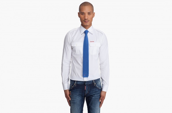 Dsquared2 Blue Knit Silk Tie