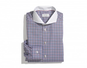 Eton Trim Fit Blue & Red Gingham Dress Shirt