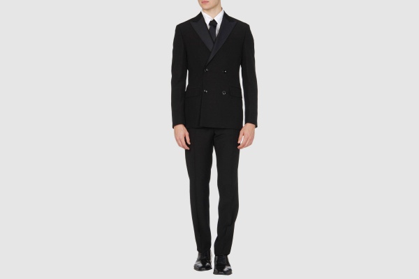 Gai Mattiolo Couture Double Breasted Black Suit