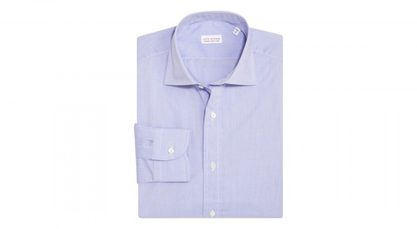 Guy Rover Solid Blue Dress Shirt