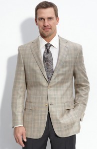 Hart Schaffner Marx Tan Plaid Sportcoat