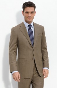 Hickey Freeman Brown Worsted Wool Suit