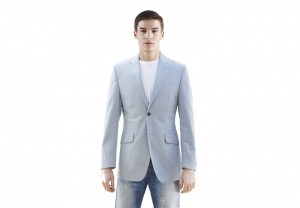 Sky Blue Twill Doyle Jacket by D.S.Dundee