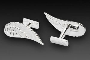Thomas Pink Silver Wing Cufflinks