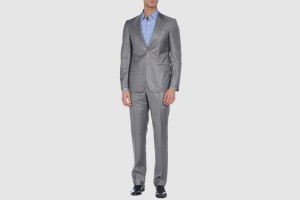 Versace Grey Two Button Wool Suit